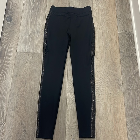 Spanx Black Pant Sequin Tuxedo Skinny Pant-Small Tall - Picture 4 of 12